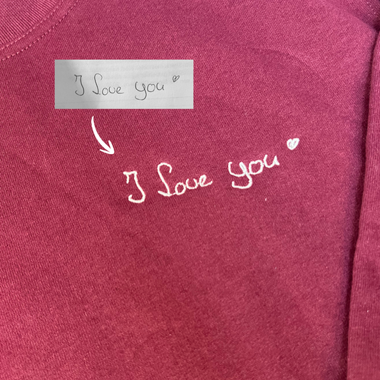 Sweater/Hoodie met Tekst in Eigen Handschrift